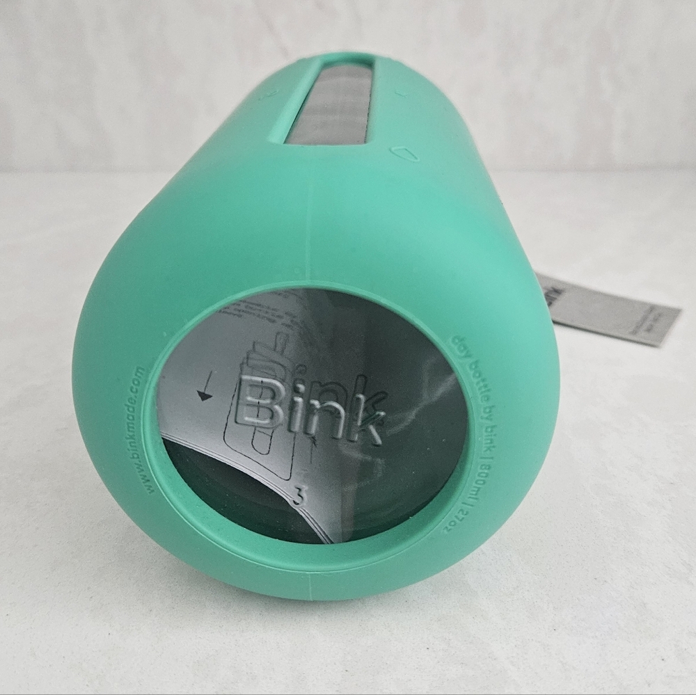 Bink Teal Glass Water Bottle with Straw - Picture 6 of 6